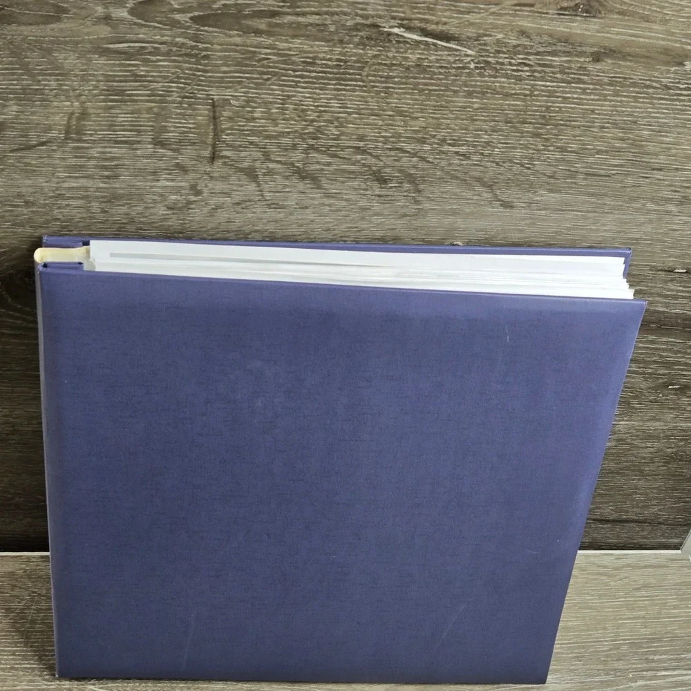 Vintage‎ Padded Hardcover Photo Album Three Ring Binder Slip Memory Book Purple